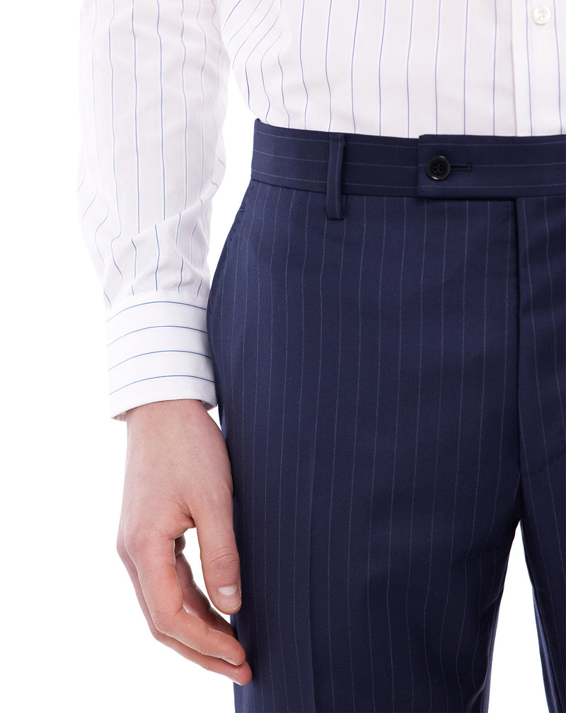 Chemise formelle slim ASTAIR à rayures chevron marine