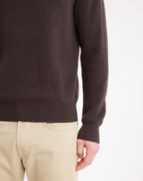 Navy/burgundy Jacquard turtleneck jumper in wool MAKSEN