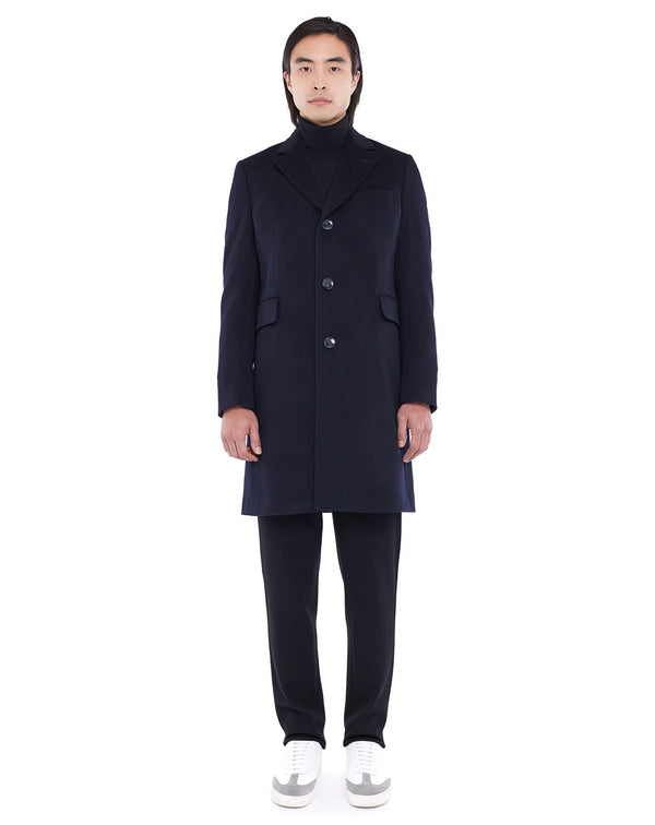 Navy HARVEY cashmere coat