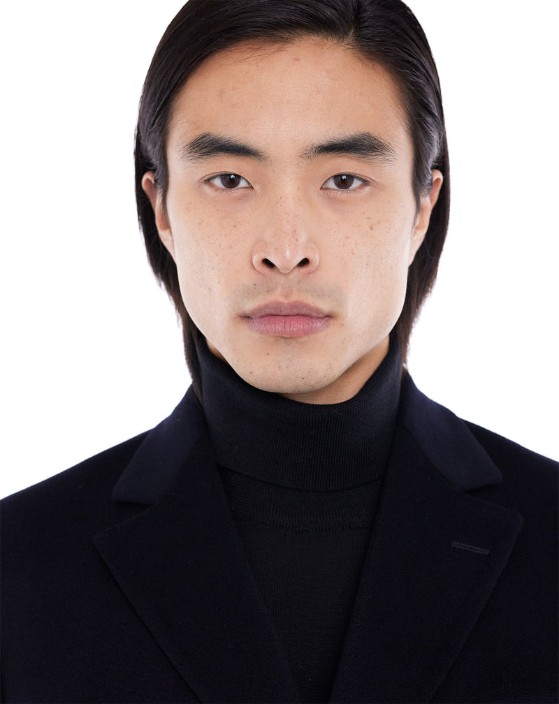 Navy HARVEY cashmere coat