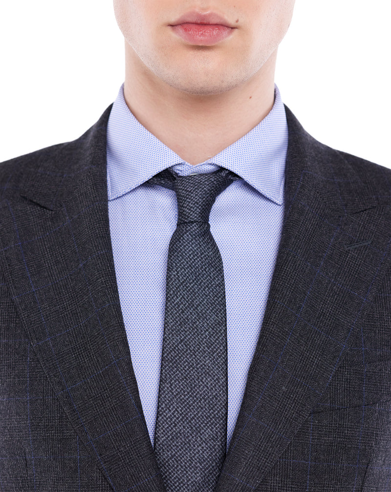 Prince of Wales peaked lapel Caprio suit