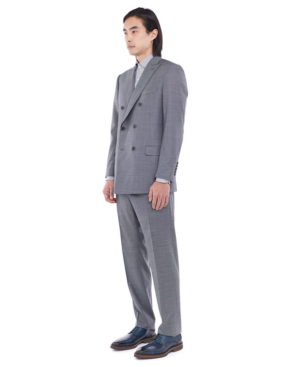MONTGOMERY Grey Double Breasted Suit Super 120S