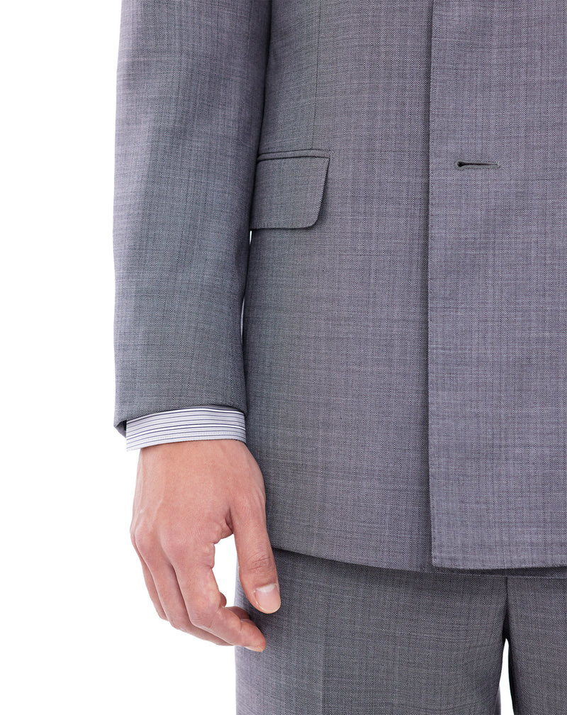 MONTGOMERY Grey Double Breasted Suit Super 120S
