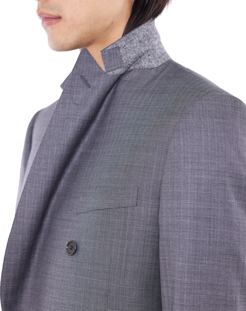MONTGOMERY Grey Double Breasted Suit Super 120S
