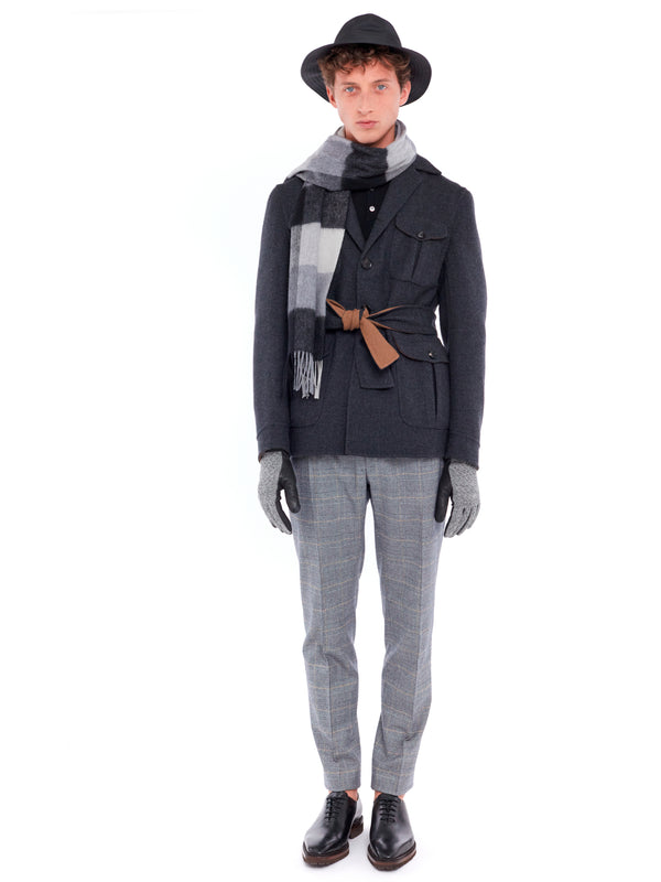 Grey ETIENNE plaid pant