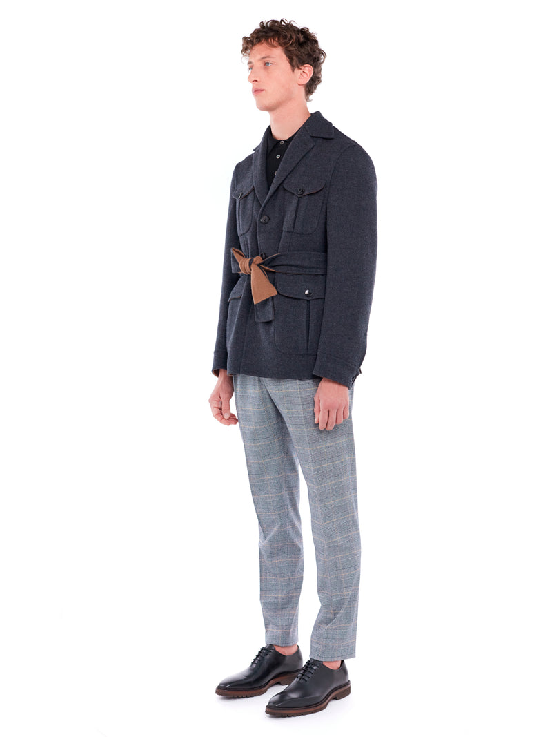 Grey ETIENNE plaid pant