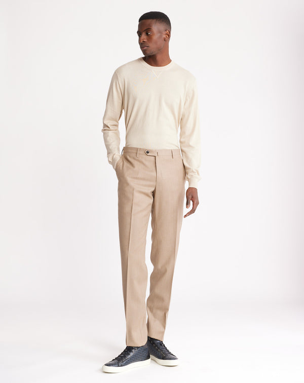 Navy Super 120S ENCIO fitted pants 