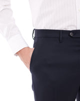 Navy Super 120S ENCIO fitted pants 