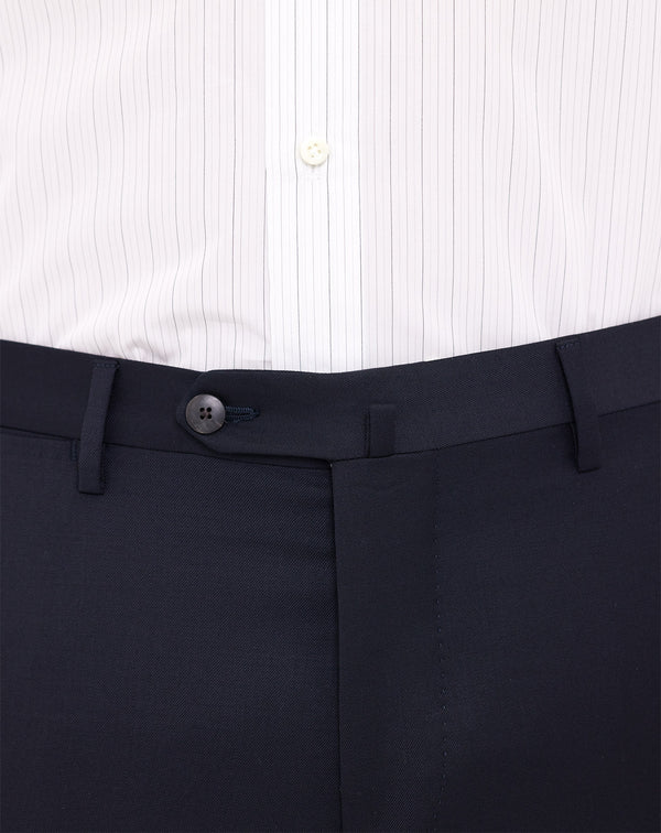 Navy Super 120S ENCIO fitted pants 