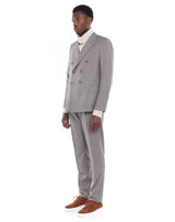 Beige tennis striped ALBERT pant Super 120S