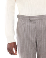 Beige tennis striped ALBERT pant Super 120S