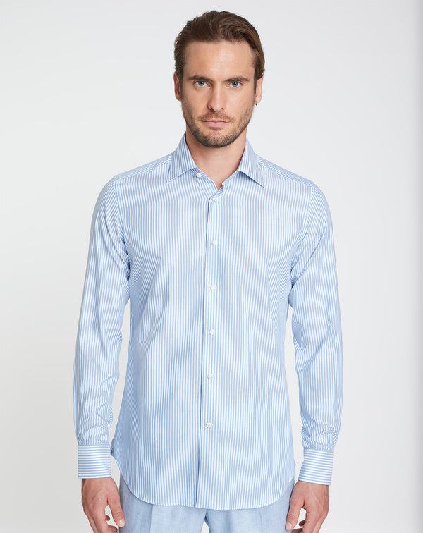 Shirt ASTAIR with fine blue stripes