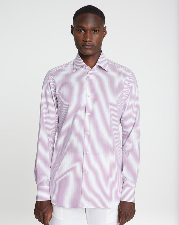 Shirt ASTAIR with fine pink stripes