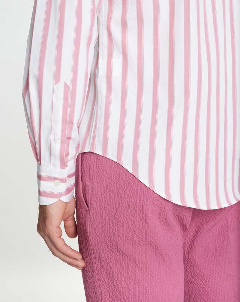 SAINT TROPEZ organic cotton shirt with pink stripes