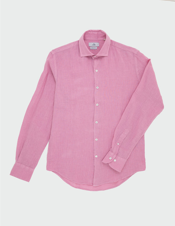 SAINT TROPEZ organic cotton shirt with pink stripes