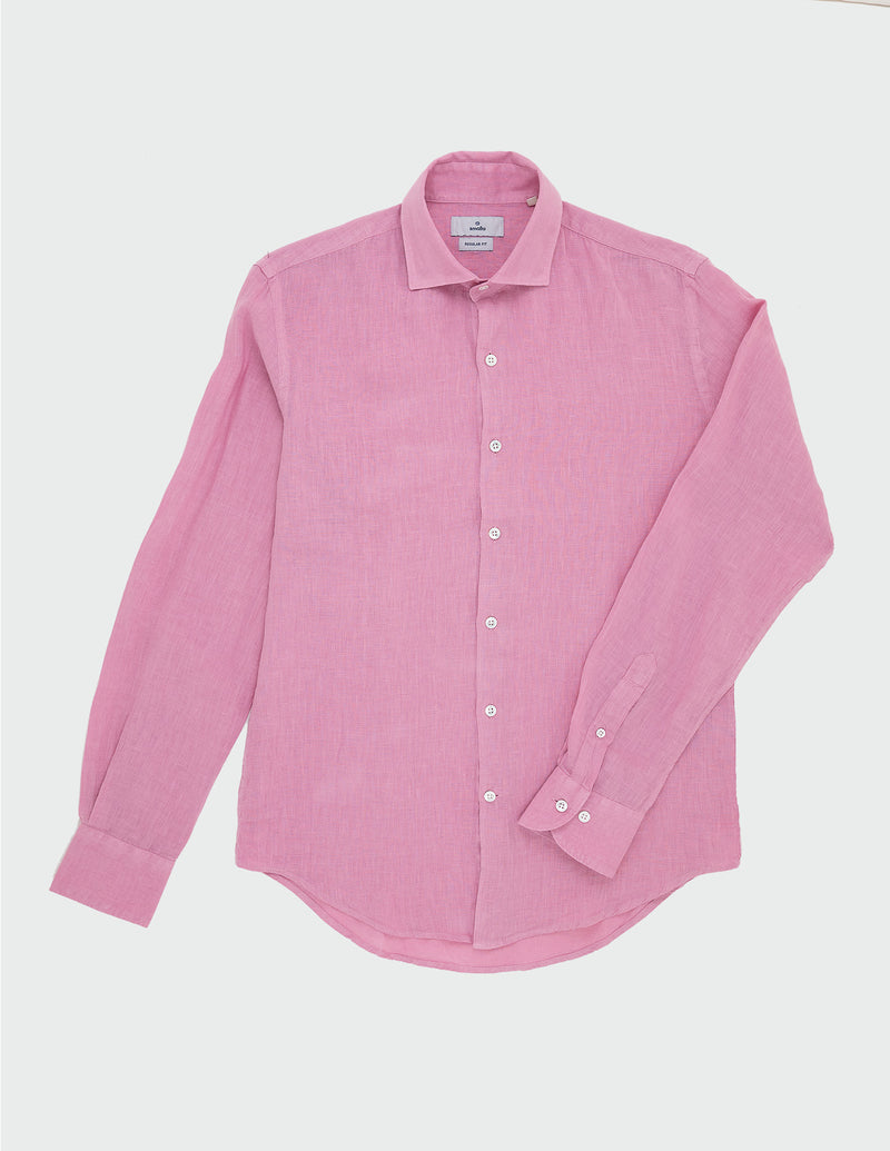 SAINT TROPEZ organic cotton shirt with pink stripes