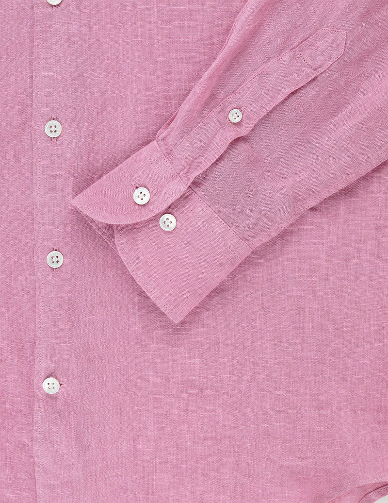 SAINT TROPEZ organic cotton shirt with pink stripes