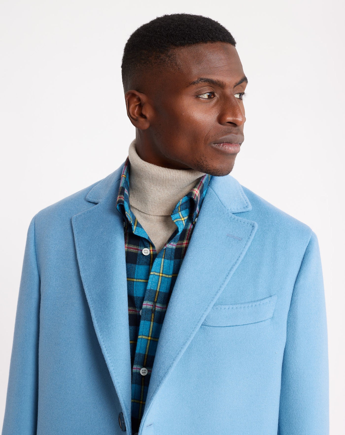 Manteau vintage 70 DEJAC carreaux bleus