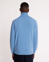 Pull col roulé MEGÈVE Bleu ciel en laine