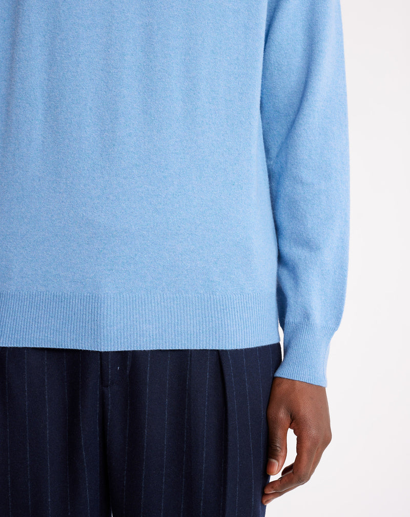 Pull col roulé MEGÈVE Bleu ciel en laine