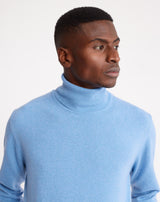 Pull col roulé MEGÈVE Bleu ciel en laine