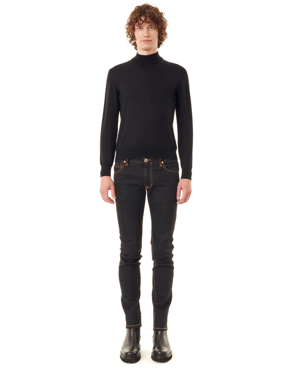 Black turtleneck jumper in wool MACEO 