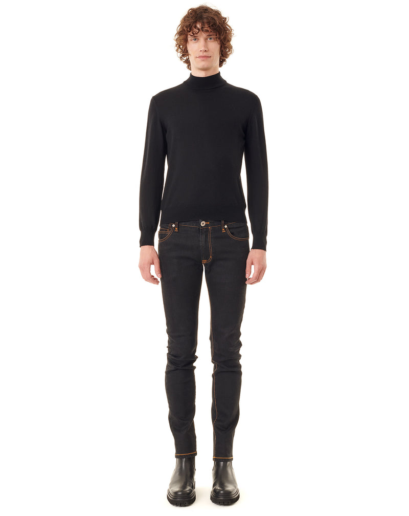 Black turtleneck jumper in wool MACEO 