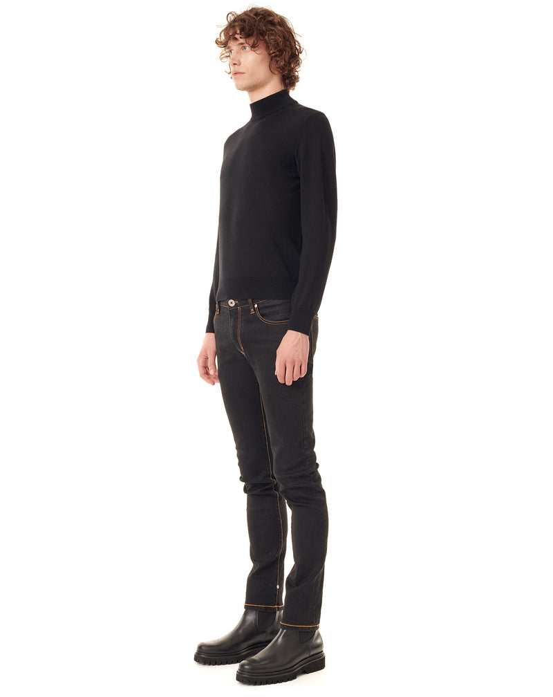 Black turtleneck jumper in wool MACEO 