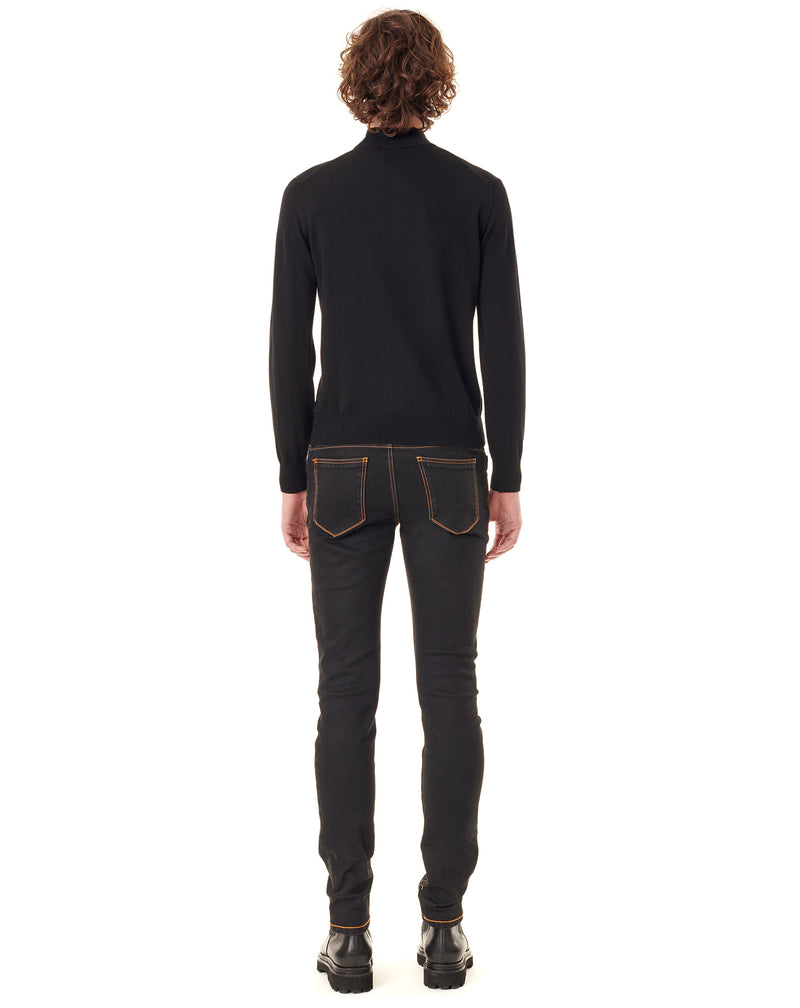 Black turtleneck jumper in wool MACEO 