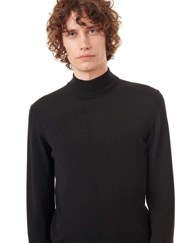 Black turtleneck jumper in wool MACEO 