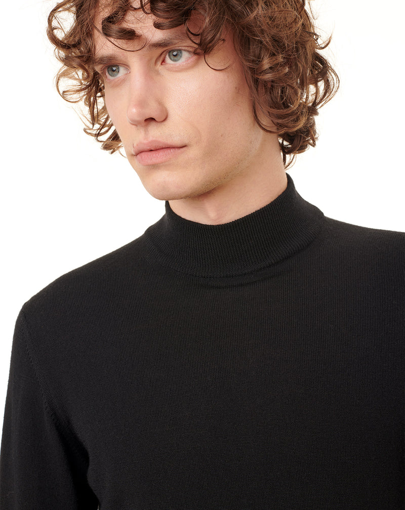 Black turtleneck jumper in wool MACEO 