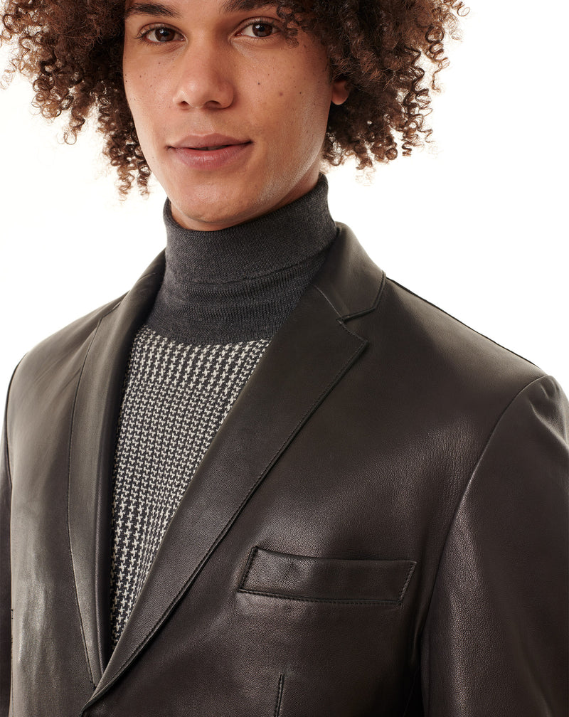 Veste JAMYE Smalto x LGN agneau plongé Noir