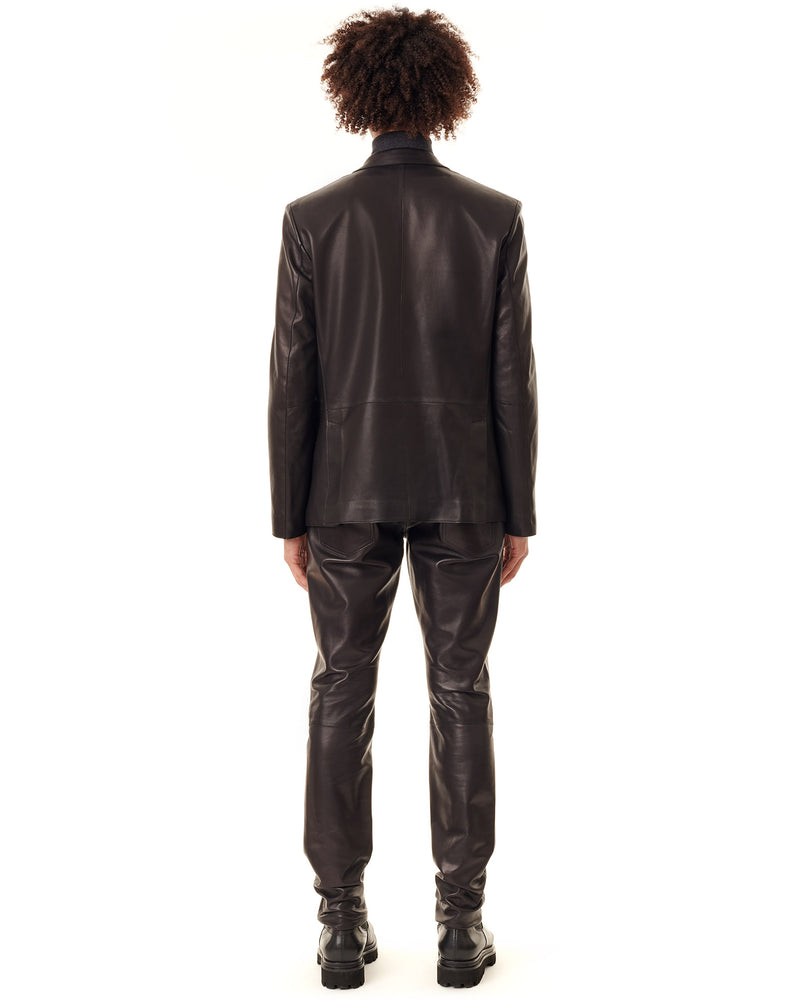 Veste JAMYE Smalto x LGN agneau plongé Noir